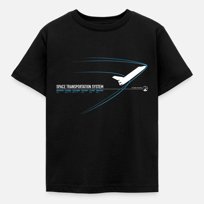 Space Shuttle (Blue print) - Kids' T-Shirt - black