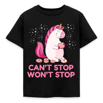 Can't Stop Won't Stop - Kinder T-Shirt - Schwarz - Vorne - AI Model Kid Female (0cm)