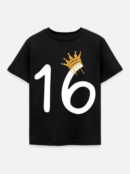 16 - Kinder T-Shirt - Schwarz