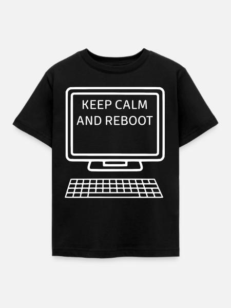 Computer Neustart - Kinder T-Shirt - Schwarz