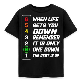 Wenn das Leben dich niedermacht, erinnere dich - Kinder T-Shirt - Schwarz - Vorne - AI Model Kid Female (0cm)