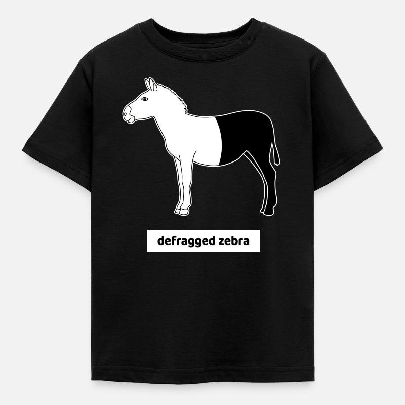 Computer Scientist Computer Calculator Humor Zebra Defrag - Kids' T-Shirt - black