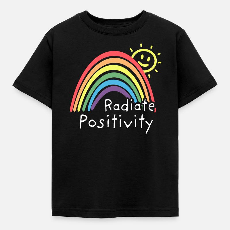 T&D Radiate Positivité Mignon Arc-en-ciel - T-shirt Enfant - noir