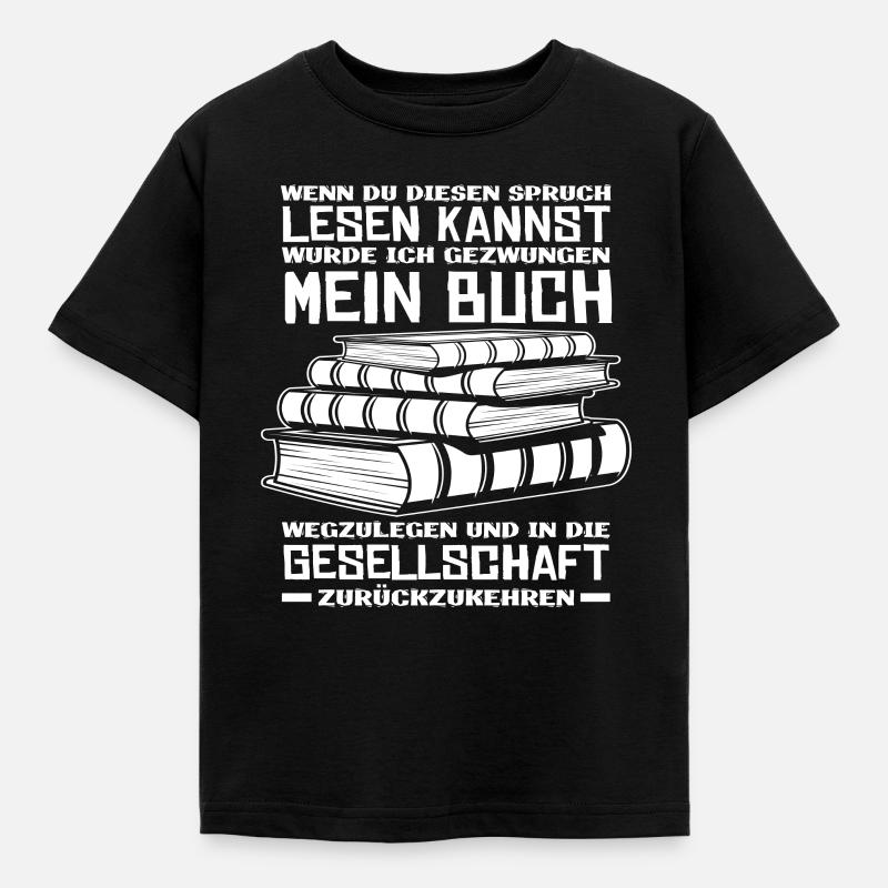 Bücher Lesen Gesellschaft - Kinder T-Shirt - Schwarz