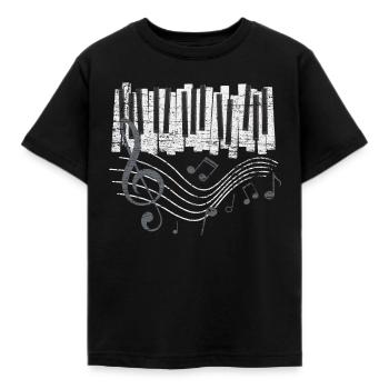 Piano Klavier - Kinder T-Shirt - Schwarz - Vorne - AI Model Kid Female (0cm)