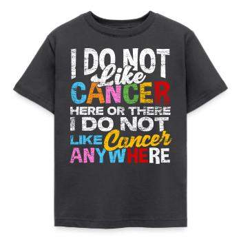 Chemo cancer cure therapy sayings - Kids' T-Shirt - dark grey - Front - AI Model Kid Female (0cm)