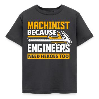 Fier machiniste - T-shirt Enfant - charbon - Devant - AI Model Kid Female (0cm)