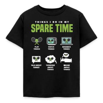 Tennis Funny Tennis Gifts - Kids' T-Shirt - black - Front - AI Model Kid Female (0cm)