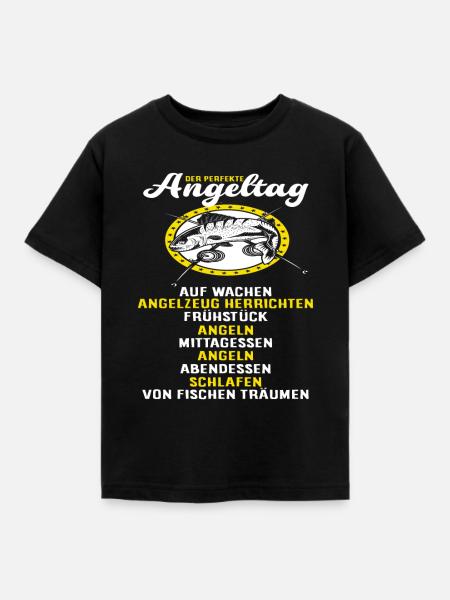 Angeler - Kinder T-Shirt - Schwarz