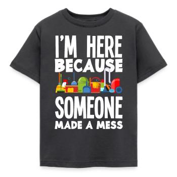 Caretaker Cleaning Cleaning Lady Putzmann - Kids' T-Shirt - dark grey - Front - AI Model Kid Female (0cm)