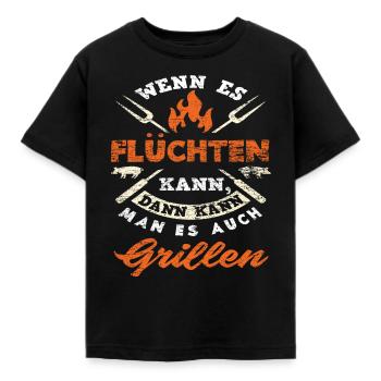 Grillen Spruch Grill Griller - Kinder T-Shirt - Schwarz - Vorne - AI Model Kid Female (0cm)