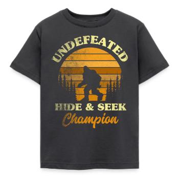 Bigfoot - Kinder T-Shirt - Dunkelgrau - Vorne - AI Model Kid Female (0cm)