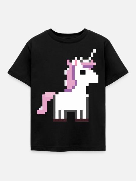 Licorne pixelisé graphique licorne pixel cadeau - T-shirt Enfant - noir