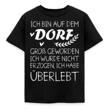 Ich bin auf dem Dorf groß geworden Witziges Dorf - Kinder T-Shirt - Schwarz - Vorne - AI Model Kid Female (0cm)