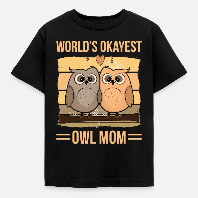 World's Okayes Owl Mom - Koszulka dziecięca - czarny