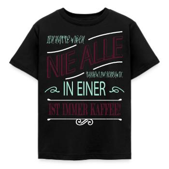 kaffeeliebhaber bürohumor geburtstagsgeschenk bday - Kinder T-Shirt - Schwarz - Vorne - AI Model Kid Female (0cm)