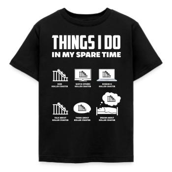 Achterbahnfan Freizeitpark - Kinder T-Shirt - Schwarz - Vorne - AI Model Kid Female (0cm)