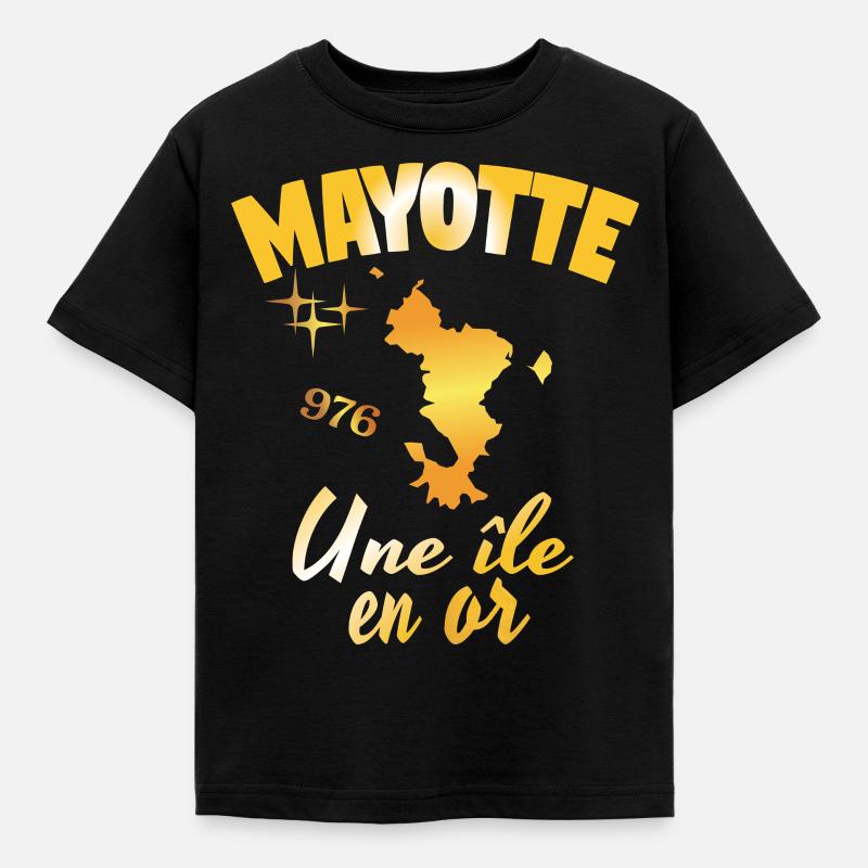 idee cadeau design graphique carte de Mayotte 976 - T-shirt Enfant - noir