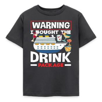 Attention J’ai acheté le paquet boisson - T-shirt Enfant - charbon - Devant - AI Model Kid Female (0cm)