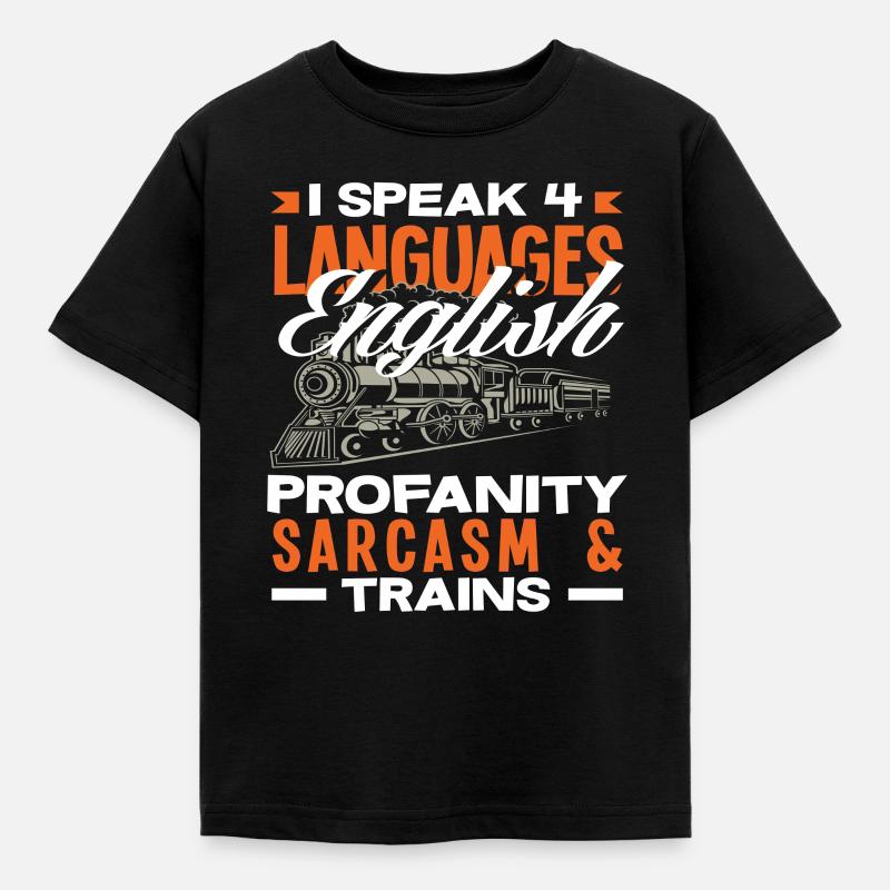 Je parle 4 langues : Anglais, Jureries, - T-shirt Enfant - noir