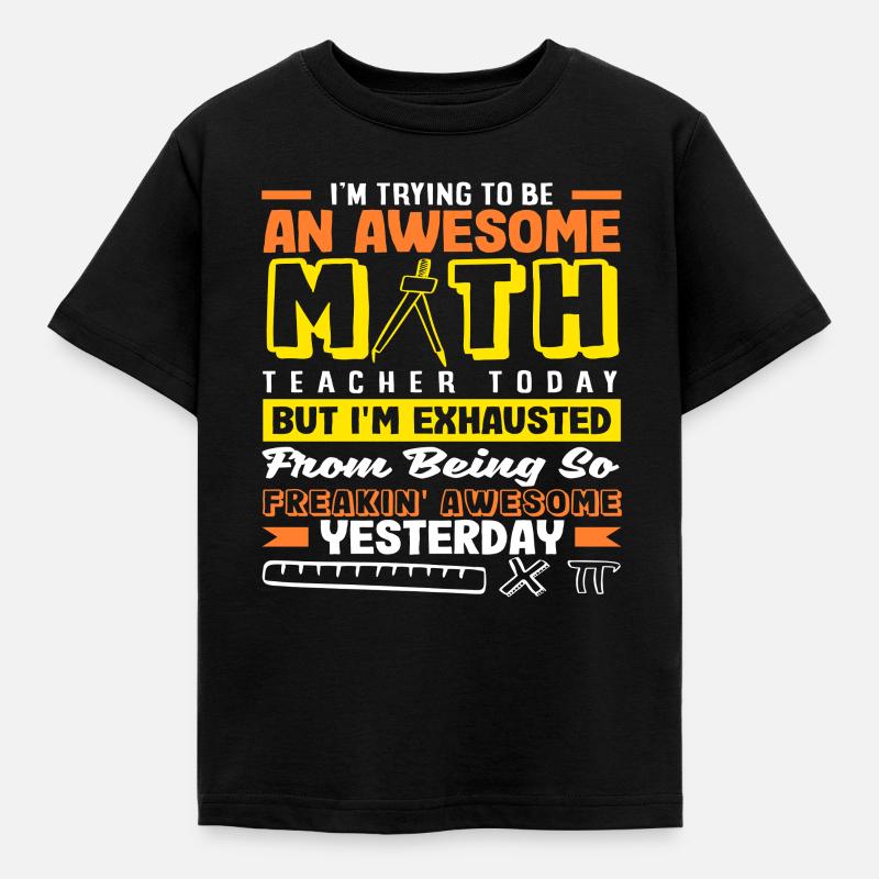 Mathe Lehrer Mathematik Geschenk - Kinder T-Shirt - Schwarz