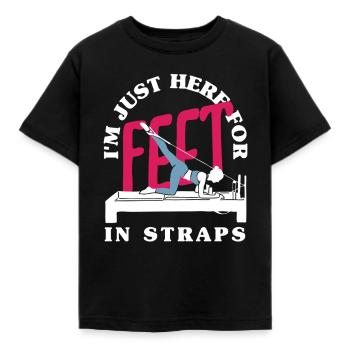 Pilates : ici pour les pieds avec des sangles - T-shirt Enfant - noir - Devant - AI Model Kid Female (0cm)