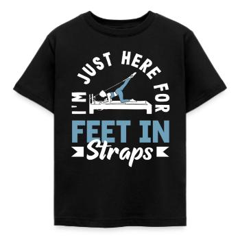 Pilates : juste là pour les pieds en sangles - T-shirt Enfant - noir - Devant - AI Model Kid Female (0cm)