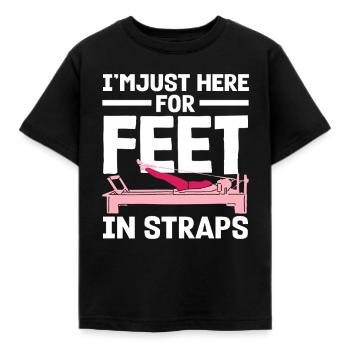 Pilates Je suis juste là pour les pieds dans les sangles - T-shirt Enfant - noir - Devant - AI Model Kid Female (0cm)