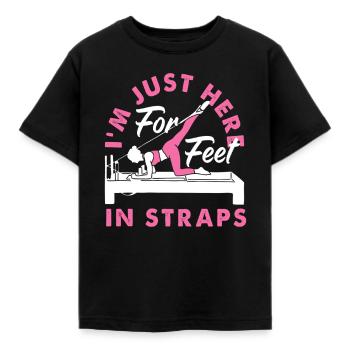 Pilates Je suis juste là pour les pieds dans les sangles - T-shirt Enfant - noir - Devant - AI Model Kid Female (0cm)