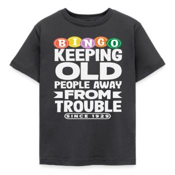 Le bingo permet aux personnes âgées d’éviter les ennuis depuis 1929 - T-shirt Enfant - charbon - Devant - AI Model Kid Female (0cm)