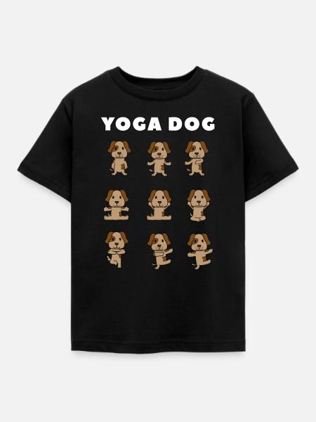 Yoga Hund - Kinder T-Shirt - Schwarz