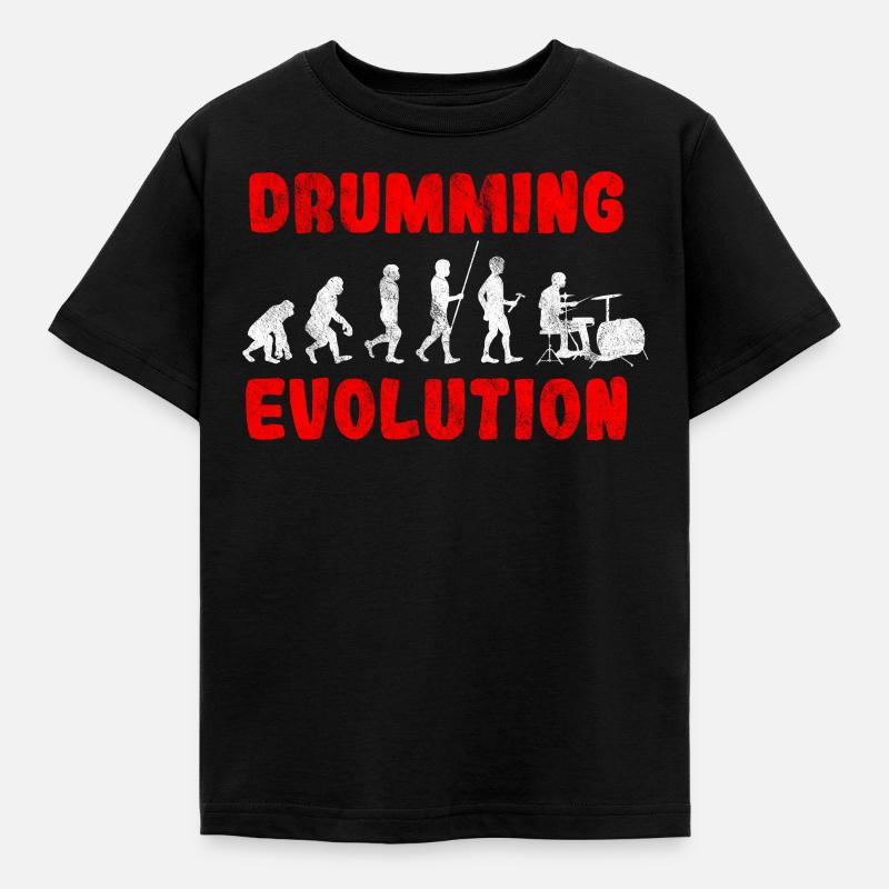 Drummer Evolution - Kids' T-Shirt - black