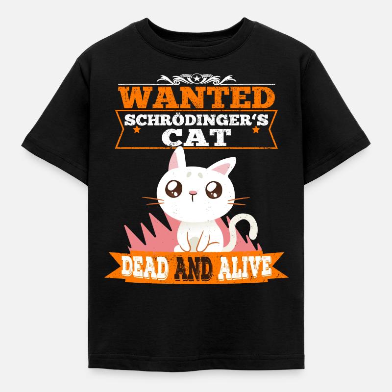 Le chat de Schrödinger chat mignon physique quantique - T-shirt Enfant - noir