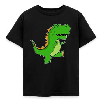 T-Rex Dinosaurier Kinder Tshirt - Kinder T-Shirt - Schwarz - Vorne - AI Model Kid Female (0cm)