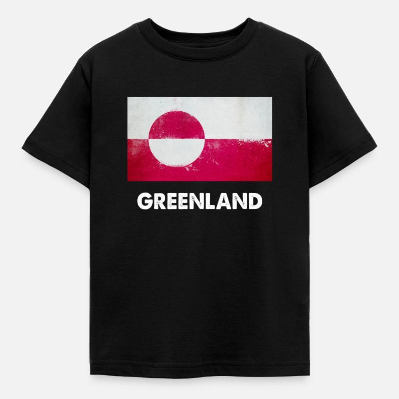 Conception de drapeau du Groenland | Conception du Groenland - T-shirt Enfant - noir