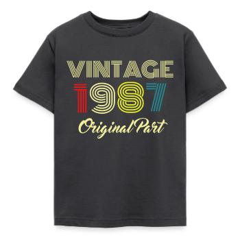 Vintage 1987 Original Part Men Women 33 Birthday - Kinder T-Shirt - Dunkelgrau - Vorne - AI Model Kid Female (0cm)