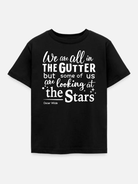 Oscar Wilde in the gutter looking at the stars - Kids' T-Shirt - black