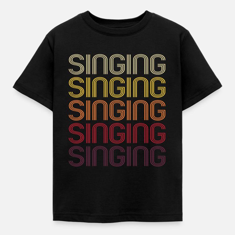 Singen Singing Retro Chor Musik Sänger Geschenk - Kinder T-Shirt - Schwarz