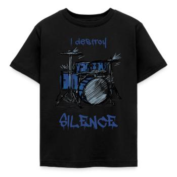 Cooles Schlagzeug Musik Drummer Geschenk - Kinder T-Shirt - Schwarz - Vorne - AI Model Kid Female (0cm)