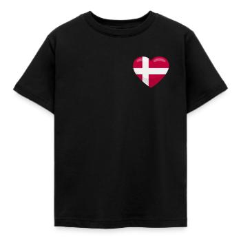 Denmark Heart Danish Flag Danmark Denmark - Kids' T-Shirt - black - Front - AI Model Kid Female (0cm)