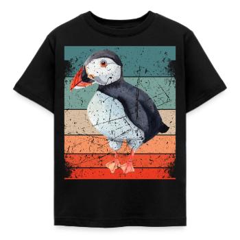 Papageitaucher Puffin Papagei Lunde Vogel Geschenk - Kinder T-Shirt - Schwarz - Vorne - AI Model Kid Female (0cm)