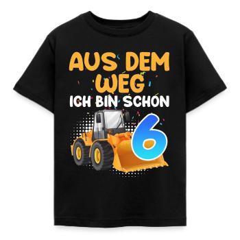 Aus dem Weg ich bin 6 Jahre 6. Geburtstag - Kinder T-Shirt - Schwarz - Vorne - AI Model Kid Female (0cm)