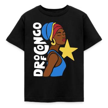 DRC DR of Congo Kongo Kinshasa Black Heritage - Kinder T-Shirt - Schwarz - Vorne - AI Model Kid Female (0cm)