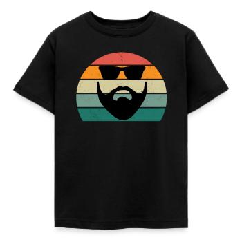 bearded bearded father bearded hair face bearded - Kids' T-Shirt - black - Front - AI Model Kid Female (0cm)