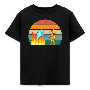 Pompier Pompiers Éteindre Les Secours Incendie - T-shirt Enfant - noir - Devant - AI Model Kid Female (0cm)