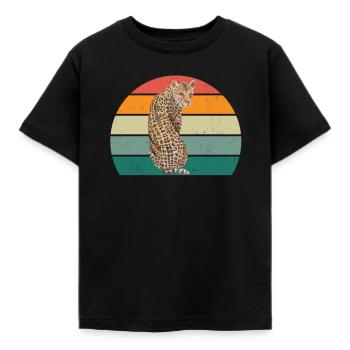 Geparden raubkatzen schnelligkeit schnelle Jäger A - Kinder T-Shirt - Schwarz - Vorne - AI Model Kid Female (0cm)