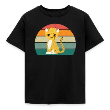 Geparden raubkatzen schnelligkeit schnelle Jäge - Kinder T-Shirt - Schwarz - Vorne - AI Model Kid Female (0cm)