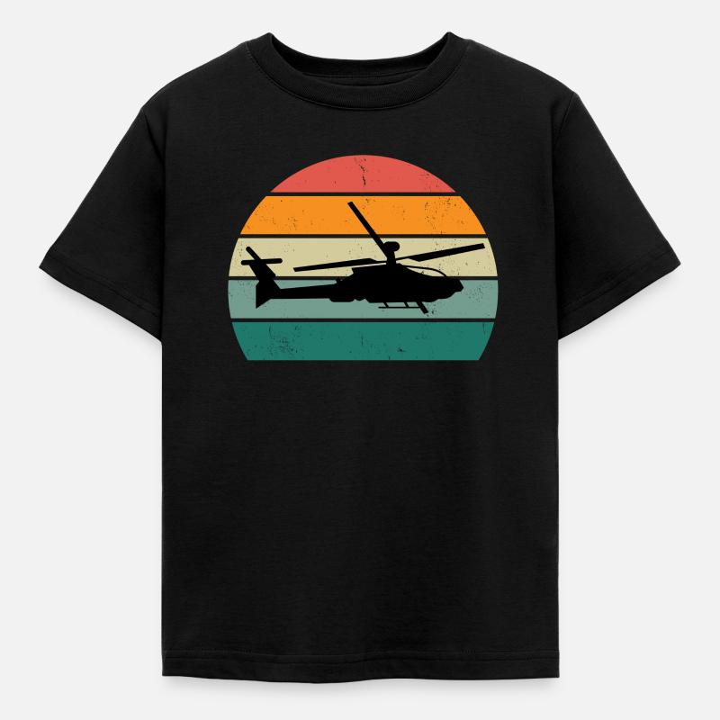 Pilot Pilotin hubschrauber flug rotor Helikopter - Kinder T-Shirt - Schwarz