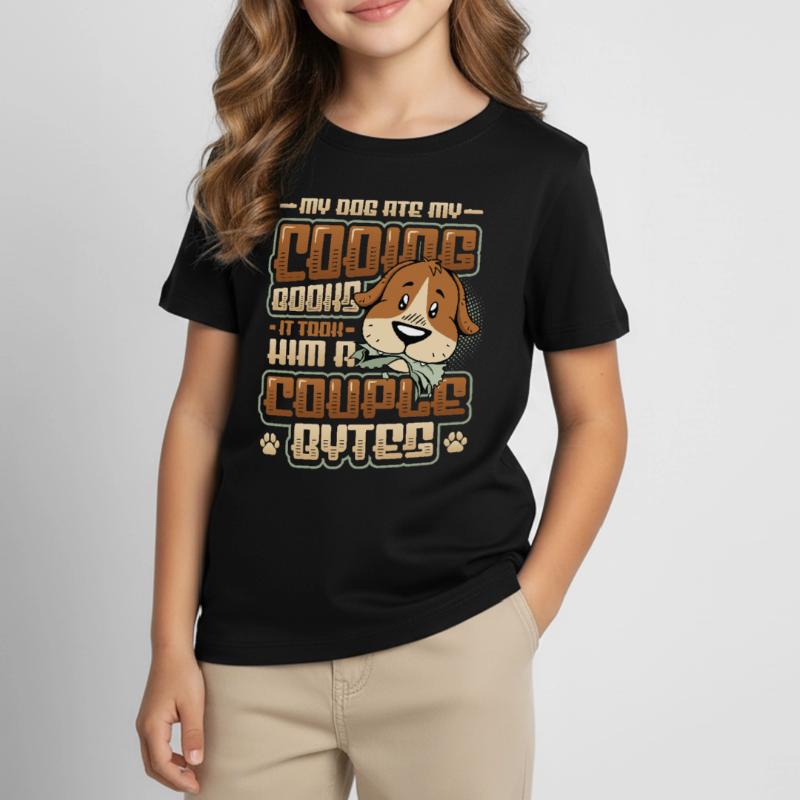Hund Bytes Code Computer Witz Programmierung Kinder T-Shirt