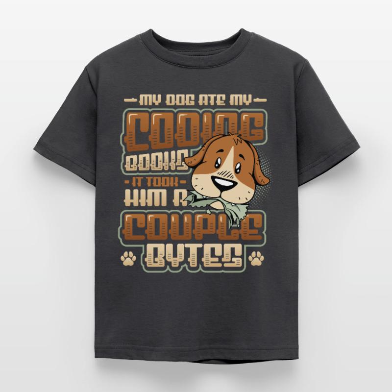Dog Bytes Code Computer Joke Programming Kids' T-Shirt